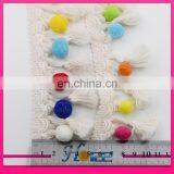 New Design Pom Pom Lace Trim Tassel Beaded Fringe Trimming thumbnail-4
