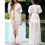 Lace Cover up Beach Dress Swimwear Cover up Women Bathing Suit Cover Ups Kaftan Beach Sarong 2019 Robe de Plage Beachwear thumbnail-3