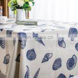 Custom Linen Table Cloth Cheap Table Cloth Conch Shells Printed Table Cloth thumbnail-3