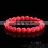 Red Malaysian Jade Rosary Chaplet Bead Bracelet Stretch Bracelet thumbnail-1