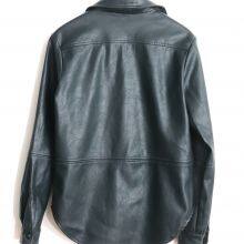 HOT SALE 2021 NEW FASHION LADIES'FAUX LEATHER PU SHIRT JACKET thumbnail-4