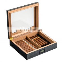 Piano paint high-grade electronic display constant temperature cedar wooden box 20 portable carbon fiber cigar box moisturizing