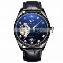 AILANG 8503G Luxury Hardlex Diamond Watch Automatic Mechanical Leather Band Wristwatch Diamond Decoration Men Watch thumbnail-4