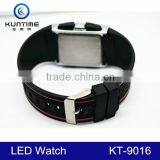 2014 Promotional Popular Fashion Rubber Men's LED Watches for Students thumbnail-6