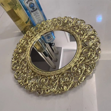 Luxury Gold Mirror Plastic Round Charger Plates Decorative Dinner Dishes & Plates For Wedding thumbnail-1