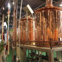 Semi Auto Steam Copper Brewing Equipment , 500L Microbrewery Machine thumbnail-2