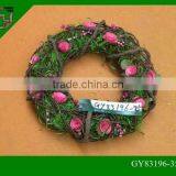 Natural Bulk Easter Decorative Door Flower and Wood Wreath thumbnail-1