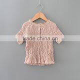 Cheap and Hot Selling Korean Style Baby Girls Tops Round Neck t Shirt Sleeveless Fold Bubble Shirts thumbnail-2
