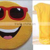 Free Sample Emoji Towels/plush Emoji Blanket for Sale thumbnail-1