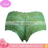 Sexy Elegant Transparent Green Golden Color Lace Lingerie Panty for Ladies thumbnail-3