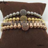 2016 Latest Round Bead Beaded Bracelet and Handmade Macrame Adjustable Rope Bracelet thumbnail-5