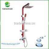 Plastic Shower Head and Hand Held Shower Red Bathroom Aluminum Shower Set Supplier's Choice thumbnail-1