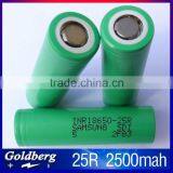 Samsung 18650 25R 2500mah 3.7v 35A High Drain Rechargeable Battery for Vape Box thumbnail-1