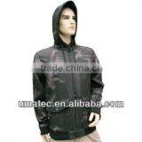 Men's Bonded Printed Woven\Fleece Hooded Soft Jacket