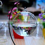 Fashion Clear Glass Round With 1 Hole Flower Plant Stand Hanging Vase Hydroponic Home Office Wedding Decor thumbnail-4
