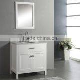 Single Sink Freestanding White Wooden Bathroom Cabinet thumbnail-1