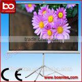 Matte White Floor Stand Tripod Manual Projection Screen With 70~120 Inch Size thumbnail-1