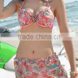 BSC096 Sexy Pretty Women and Girl One Piece Printing Skirt Bikini Swimwear thumbnail-2