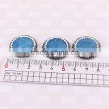 Paved Zircon Agate Druzy Stone Beads, Gem Stone Charm Light Blue Round Faceted Agate Connector Beads For Jewelry Making thumbnail-3