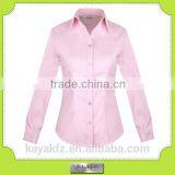 Custom-made Formal Pink Color Stand Collar Shirts for Lady thumbnail-1