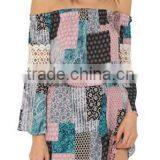 Women's Casual Butterfly Sleeve Floral Print Chiffon Dress thumbnail-5