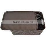 Simple Storage Box For Dirty Clothes Plastic Rattan Storage Basket With Lid thumbnail-2
