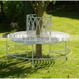 KD Antique Patio Iron Round Tree Bench thumbnail-1