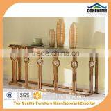 2016 Hot Sell Deluxe Living Room Stainless Steel Entrance Table in Golden Color F818G thumbnail-1