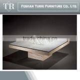 Luxury Glass Top Hand Carved Natural Marble Coffee Table Base thumbnail-1