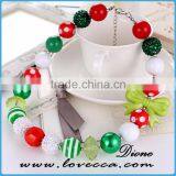 Small Colorful Balls Green Girls' Bowknot Christmas Charm Ornament Bracelet thumbnail-1