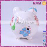 Simple Design White Pig Shape Ceramic Cheap Piggy Bank thumbnail-3