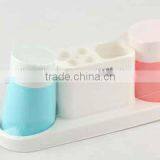 3PC Double Color Plastic Toothbrush Holder and Cup Set Bathroom Set thumbnail-1