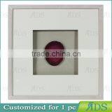 Solid Wood Shadow Box Frames With A Light Gray Wash and Encasing Slabs Of Colorful Agate Stone Under Glass thumbnail-5