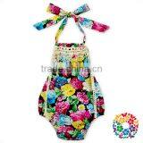 New Design Infant Baby Summer Tassel Halter Maize Floral Baby Romper thumbnail-6