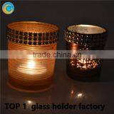 Romantic Coins Glass Candle Holder for Wedding Decoration