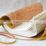 Handmade Vintage Crush Rolled Yellow Leather Notebook thumbnail-2
