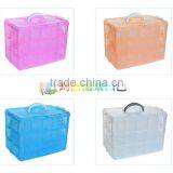 32cm XL Size Three Layers Clear Portable Plastic Tool Organizer Container Divider Storage Bin&Box Tackle Box thumbnail-2