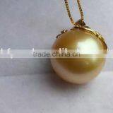 14-15mm Gold South Sea Pearl Pendant thumbnail-2