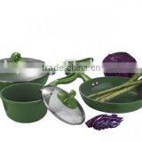 5pcs Heat Resistant Painting Die Casting Aluminum Nonstick Cookware Set thumbnail-1