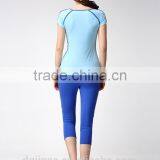 The New Design Ladies Sportswear off the Shoulder Shirt and Leggings Yoga Suit Tight Fitness Yoga Set for Women thumbnail-2