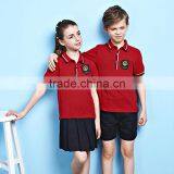 Custom Unisex Summer Red Color Polo School Uniform Shirt thumbnail-2