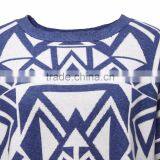 Women's o Neck Geometric Pattern Knitwear With Bell Sleeves thumbnail-3