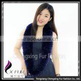 CX-S-125H Infinity Real Rex Rabbit Fur Scarf Snood White Winter Fashion Scarf thumbnail-6
