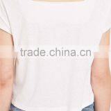Square Neck Plain t Shirt Without Collar Blank White t Shirt thumbnail-5