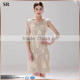 Popular Ladies Sleeveless Crochet Lace Long Evening Party Dress thumbnail-3