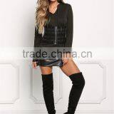 MGOO Factory Custom 2017 V Neck 100% Cotton Sweaters Olive Hooded Jersey Plain V Neck Long Sleeves thumbnail-3