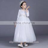 2017 Long Communion Dress Celebrity Dress White Evening Dress Long Sleeve thumbnail-1