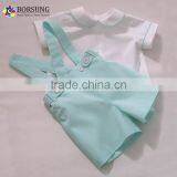 Elegant Custom Cotton Strips Overalls Kids Clothes Elegant Baby Boys Matching Clothing Sets thumbnail-1