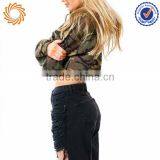 Womens Camo Crop Top Hoodie 3d Digital Printing thumbnail-1