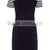 Hot Sale Chic Horizontal Stripes Curved Hem Sweater Dress thumbnail-2